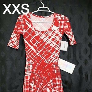 xxs textured red and white lularoe Nicole dress